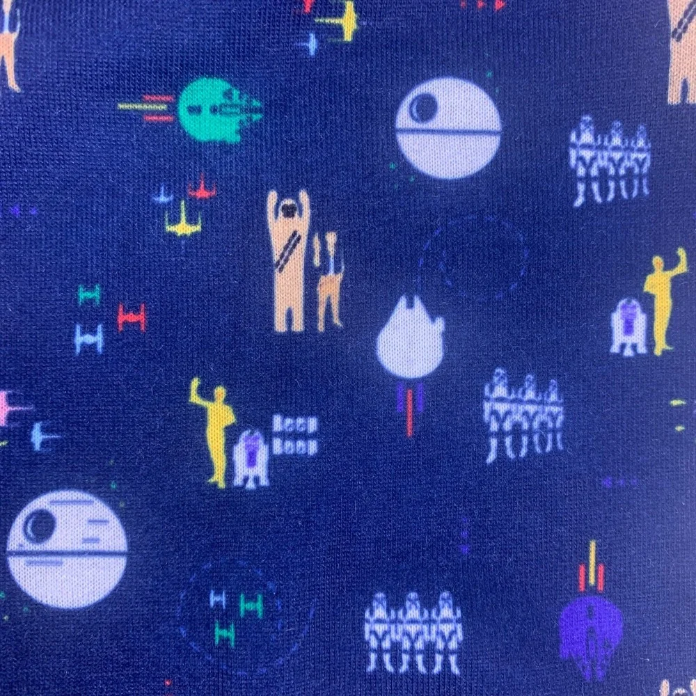 Disney Store Star Wars Pajama Set Kids Sz 2 Blue Death Star Falcon Droids Chewie